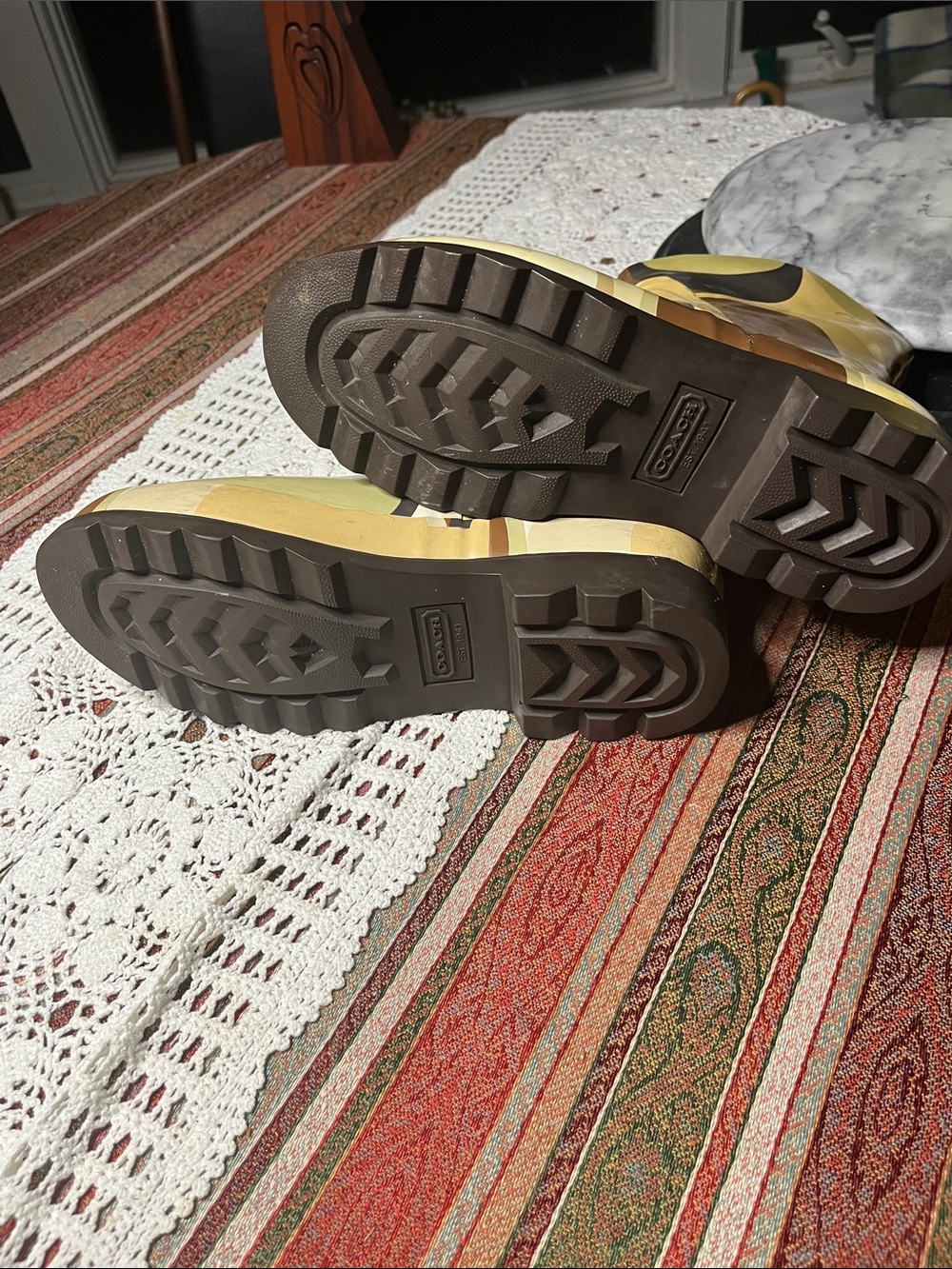Vintage Coach cut off DIY Chop tall to short boots pull on brown tan Rain Boots - Picture 3 of 10